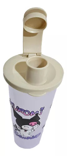 VASO SANRIO PLASTICO CON TAPA