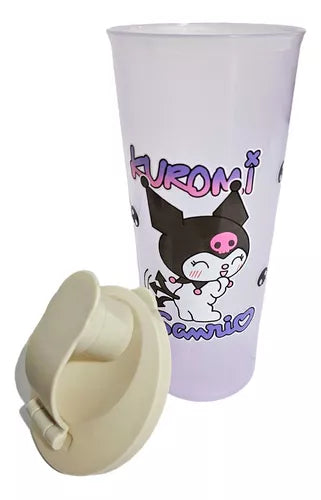 VASO SANRIO PLASTICO CON TAPA